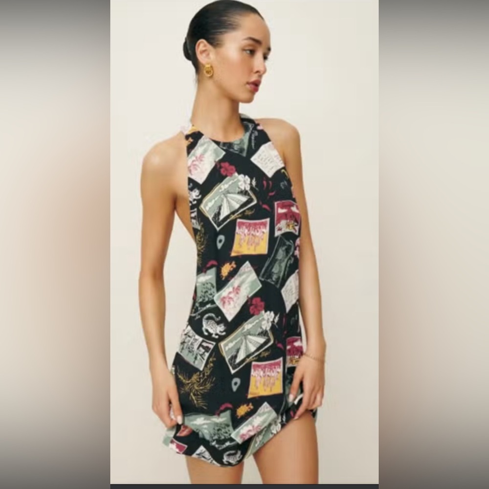 NWOT Reformation postcard Mini halter neck Dress